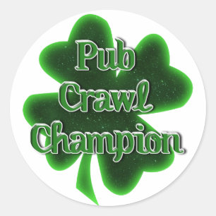 Pub Crawl Champion St. Patrick's Day Classic Round Sticker