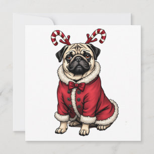Pub Dog Wearing Santa Suit For Christmas Dog Lover
