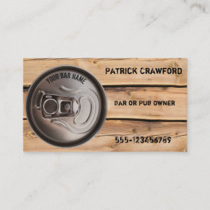 Pub Or Bar Owner Beer Can Business Card