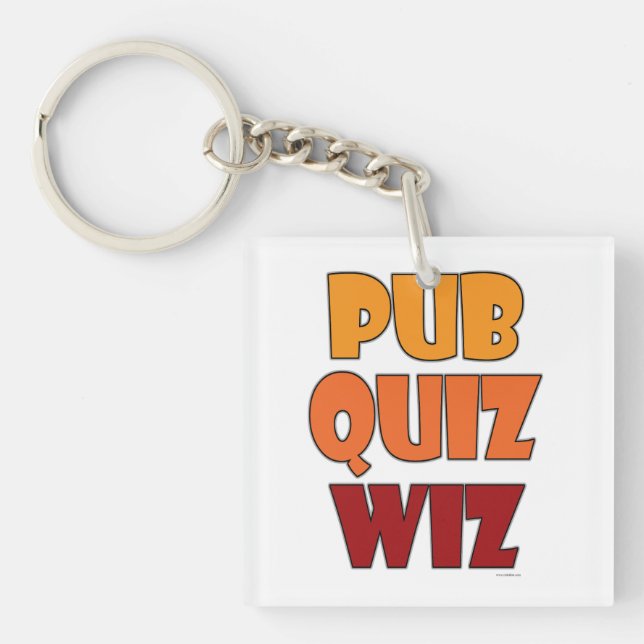 Pub Quiz Wiz Funny Trivia Champion Fun Key Ring (Front)