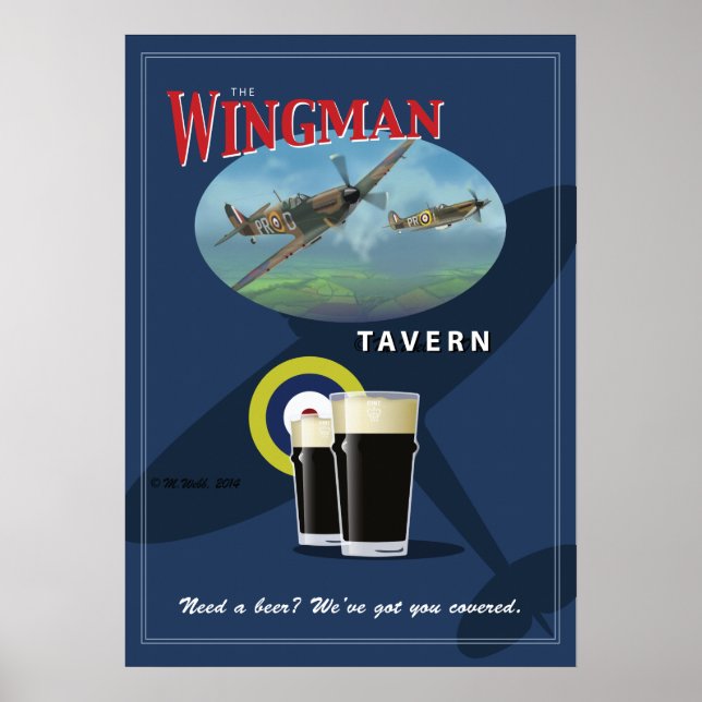 Pub Sign, "The Wingman Tavern" Poster (Front)