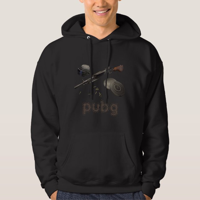 PUBG Battle Royale - Helmet, Gun, and Bullets  Hoodie (Front)