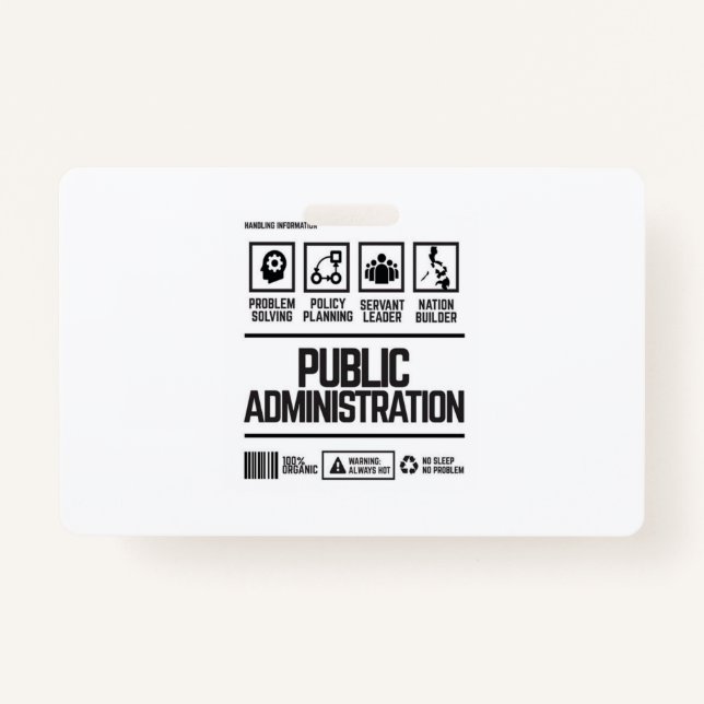public administration ID badge (Front)