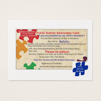 Public Autism Awarness Card