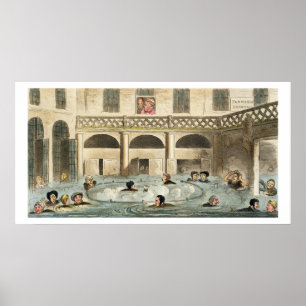 Public Bathing at Bath, or Stewing Alive, print pu