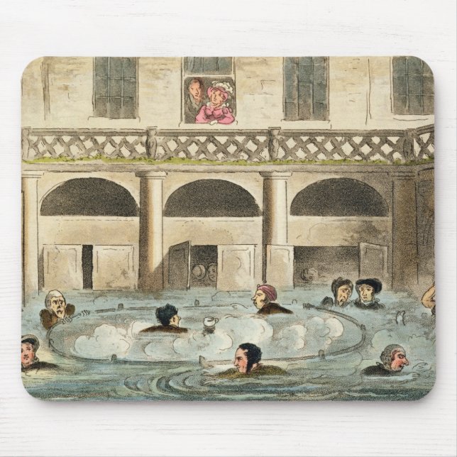 Public Bathing at Bath, or Stewing Alive, print pu Mouse Pad (Front)