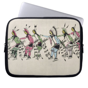Public dance in honour of the warrior He Dog (ink Laptop Sleeve