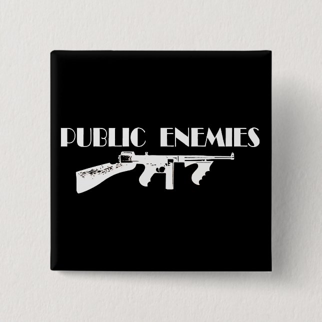 Public Enemies Machine Gun 15 Cm Square Badge (Front)