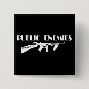 Public Enemies Machine Gun 15 Cm Square Badge