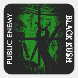 PUBLIC ENEMY BLACK KUSH SQUARE STICKER