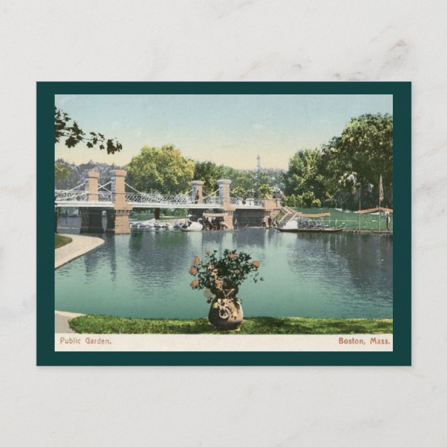 Public Garden, Boston 1905 Vintage Postcard (Front)