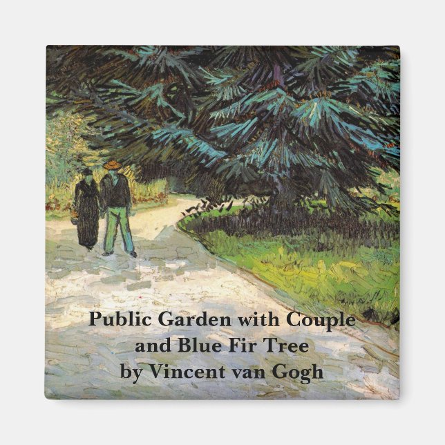 Public Garden with Couple by Vincent van Gogh Magnet (Front)