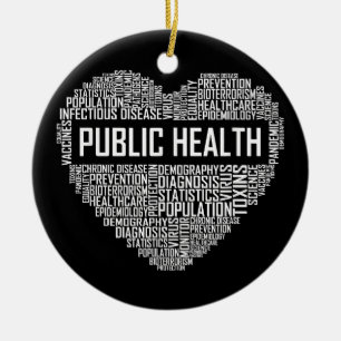 Public Health Heart Gift Healthcare Worker Epidemi Ceramic Ornament