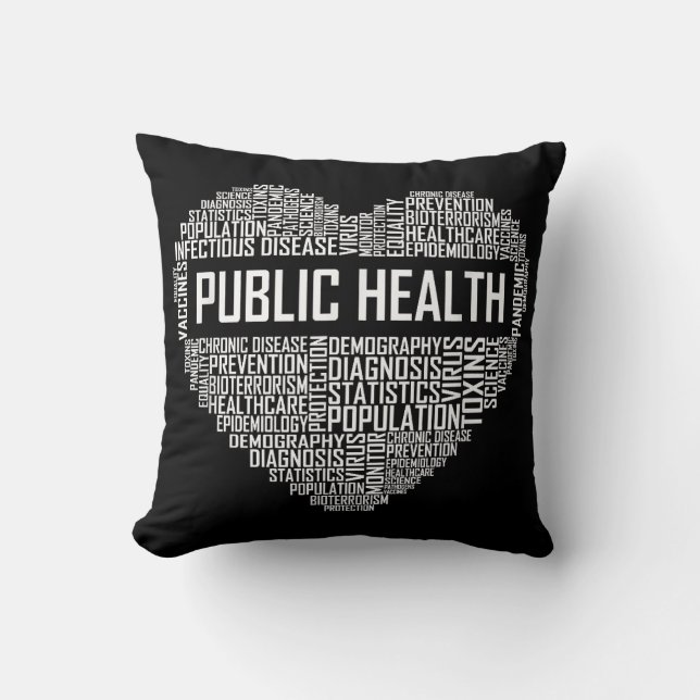 Public Health Heart Gift Healthcare Worker Epidemi Cushion (Front)