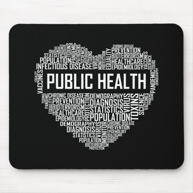 Public Health Heart Gift Healthcare Worker Epidemi Mouse Pad (Front)