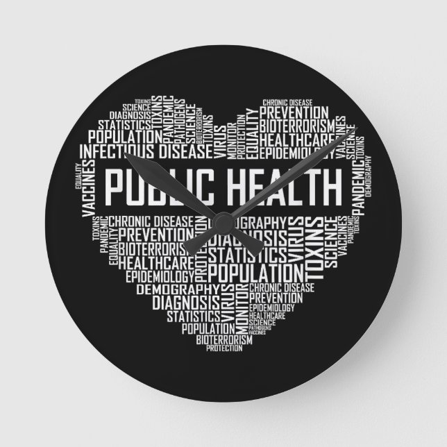 Public Health Heart Gift Healthcare Worker Epidemi Round Clock (Front)