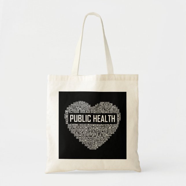 Public Health Heart Gift Healthcare Worker Epidemi Tote Bag (Front)