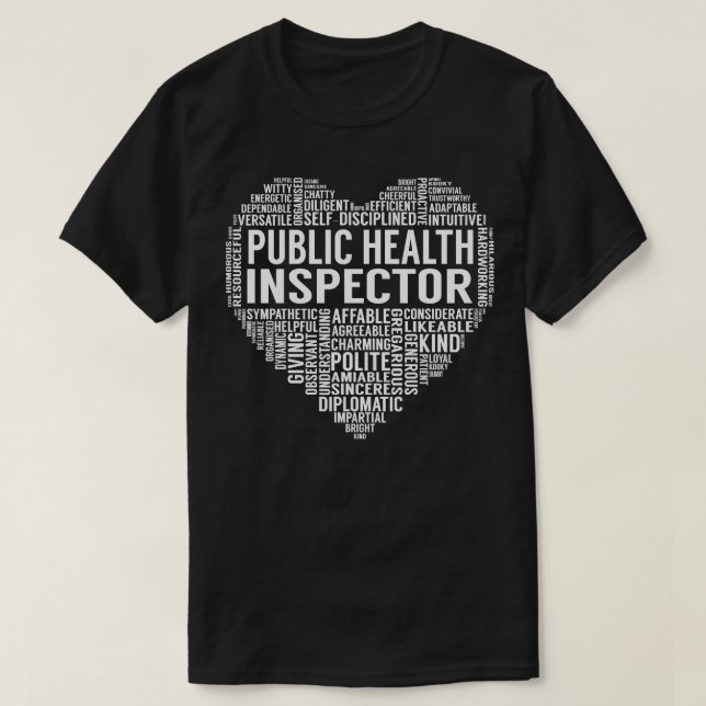 Public Health Inspector Heart T-Shirt (Design Front)