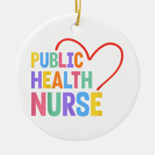 Public Health Nurse Heart Ceramic Ornament