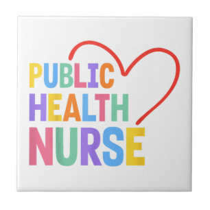 Public Health Nurse Heart Ceramic Tile