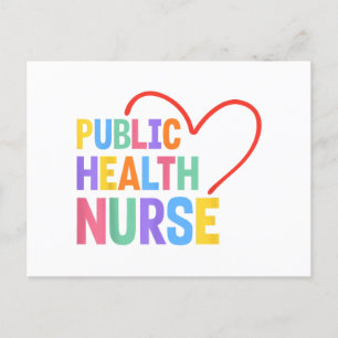 Public Health Nurse Heart Holiday Postcard