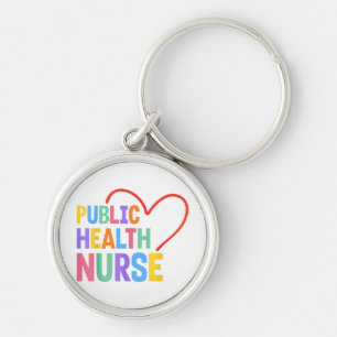 Public Health Nurse Heart Key Ring