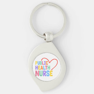 Public Health Nurse Heart Key Ring
