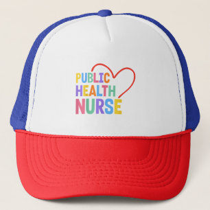 Public Health Nurse Heart Trucker Hat