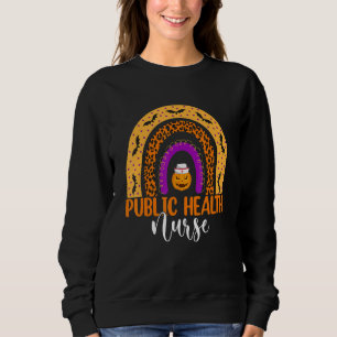Public Health Nurse Leopard Rainbow Halloween Pump Sweatshirt