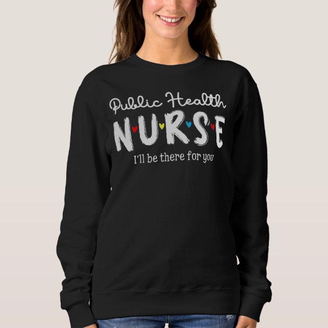Public Health Nurse Plaid Red Love Heart Stethosco Sweatshirt (Front)