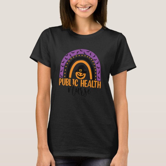 Public Health Nurse Rainbow Halloween Costume Nurs T-Shirt (Front)