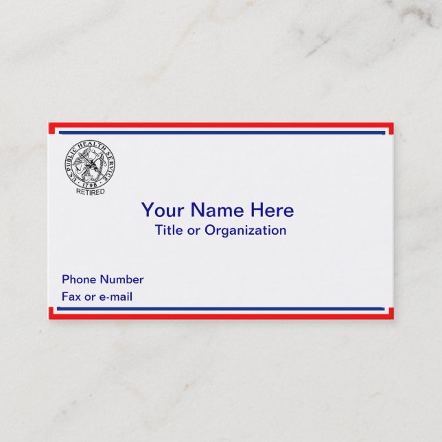 Public Health Service Retired Business Cards (Front)