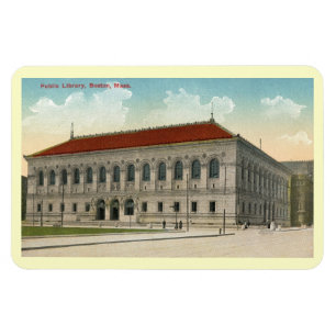 Public Library, Boston 1911 Vintage Postcard Magnet