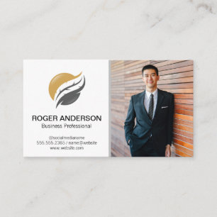Public Notary Feather Quill Business Man Business Card