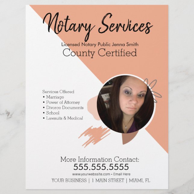 Public Notary Services Boho Photo Business Flyer (Front)