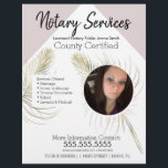 Public Notary Services Pink Gold Photo Business Flyer<br><div class="desc">Modern Flyers for Notary Public Services</div>