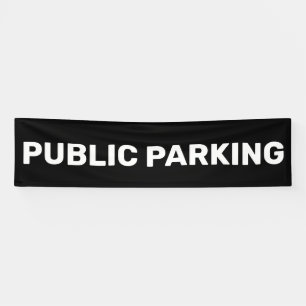 Public Parking Sign Black