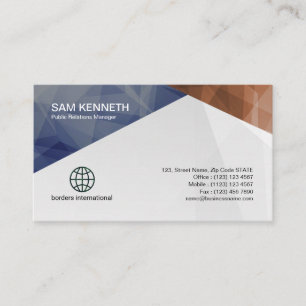Public Relations Colourful Geometric Business Card