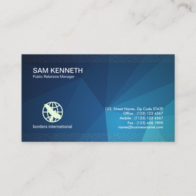 Public Relations Stunning Geometric Business Card (Front)