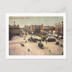 Public Square, Lima, Ohio Vintage Postcard