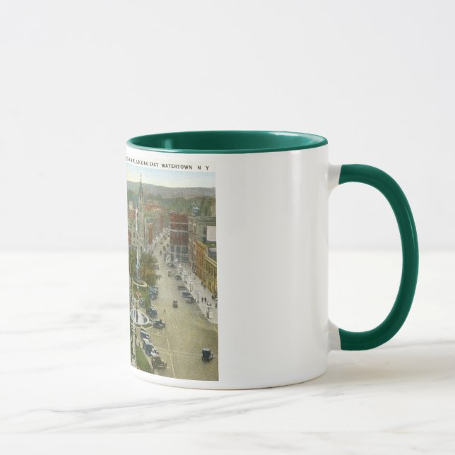 Public Square, Watertown NY 1928 Vintage Mug (Right)