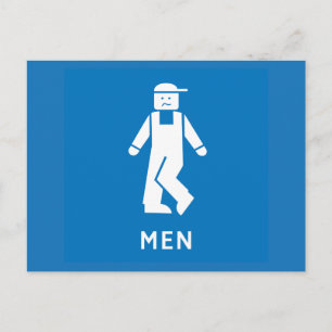 Public Toilet Men, Sign, California, US Postcard