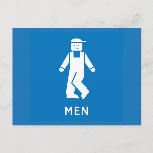 Public Toilet Men, Sign, California, US Postcard (Front)