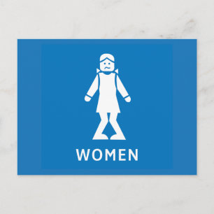 Public Toilet Women, Sign, California, US Postcard
