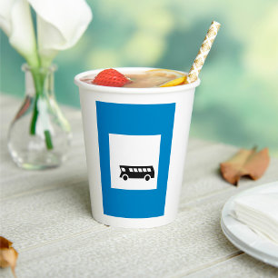 Public Transport Bus Stop Sign Urban Transit Paper Cups