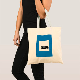Public Transport Bus Stop Sign Urban Transit Tote Bag