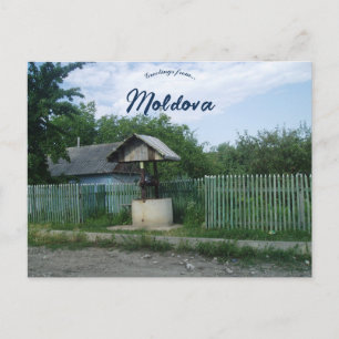 Public Well in Moldova Postcard