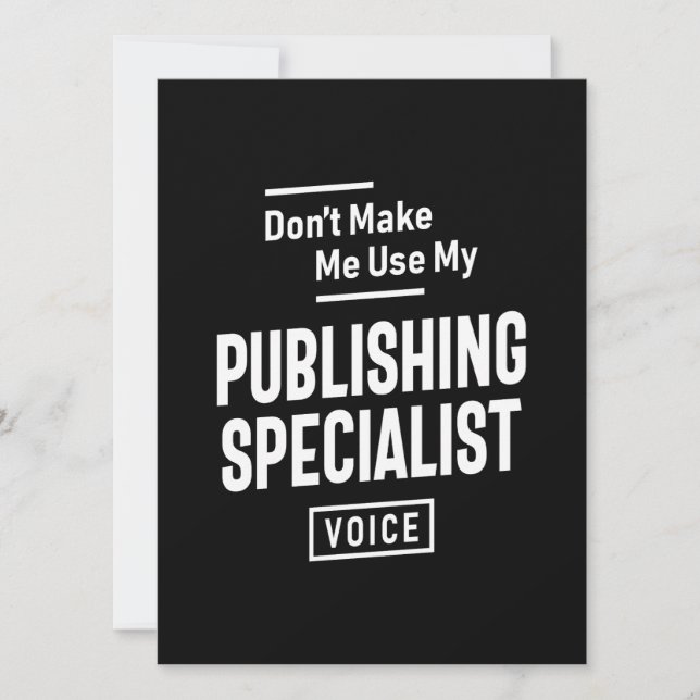 Publishing Specialist Job Occupation Birthday  (Front)