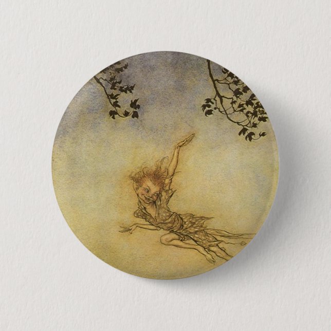 Puck, A Sprite by Arthur Rackham 6 Cm Round Badge (Front)