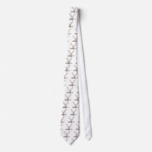 puck and hockey sticks design tie